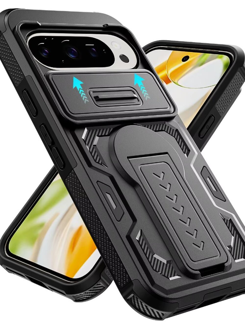 Google Pixel 10 Pro XL Heavy Duty Case w/ Kickstand Shockproof Rugged Cover